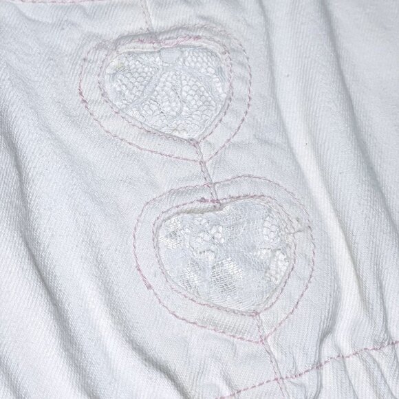 Vintage Jordache Girls Lace Bubble Denim Overalls Longall Romper Outfit 4 - Picture 6 of 16